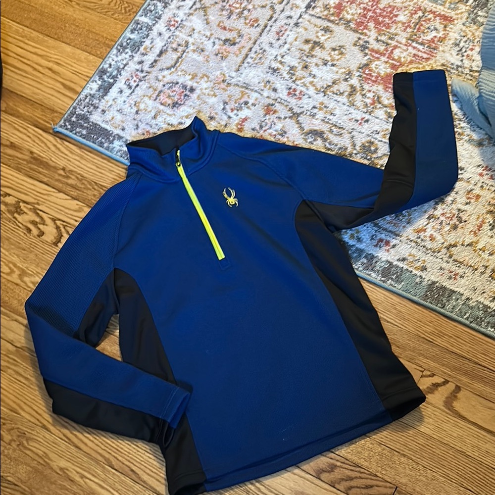 Spyder Blue and Black Quarter-Zip Pullover